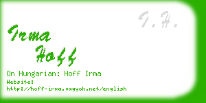 irma hoff business card